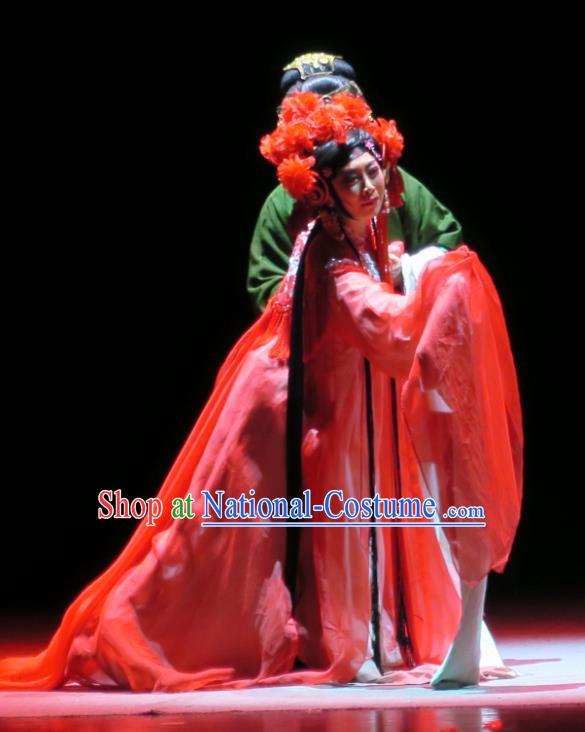 Chinese Shaoxing Opera Dong Xiaowan And Mao Bijiang Wedding Dress Garment Yue Opera Prostitute Costumes Actress Apparels and Headwear