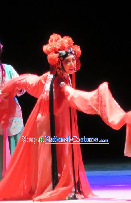 Chinese Shaoxing Opera Dong Xiaowan And Mao Bijiang Wedding Dress Garment Yue Opera Prostitute Costumes Actress Apparels and Headwear