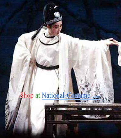 Chinese Yue Opera Young Male Lu You And Tang Wan Costumes and Hat Shaoxing Opera Apparels Scholar Niche Garment