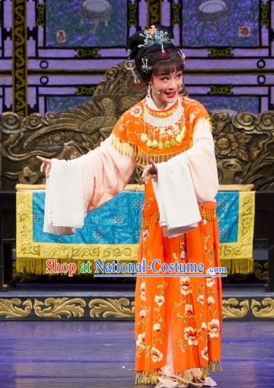 Chinese Shaoxing Opera Noble Female Dress Yue Opera Wu Nv Bai Shou Elderly Daughter Apparels Hua Tan Garment Costumes and Headpieces