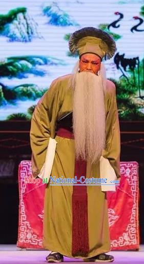 Chinese Yue Opera Tell On Sargam Elderly Male Costumes and Headwear Shaoxing Opera Laosheng Clothing Apparels Farmer Garment