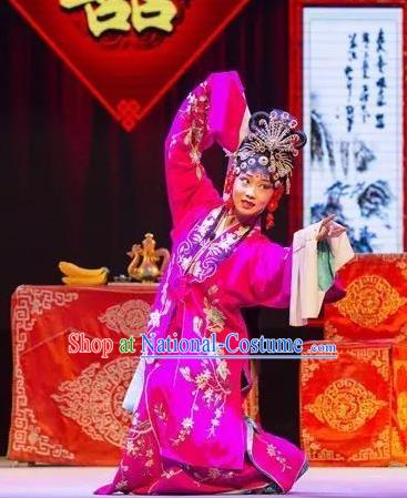 Chinese Shaoxing Opera Actress Garment and Headpieces Yue Opera Tell On Sargam Apparels Dress Hua Tan Zhang Zhenzhu Costumes