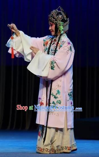 Chinese Shaoxing Opera Diva Apparels and Headpieces Yue Opera Tell On Sargam Hua Tan Pink Dress Actress Zhang Zhenzhu Costumes Garment