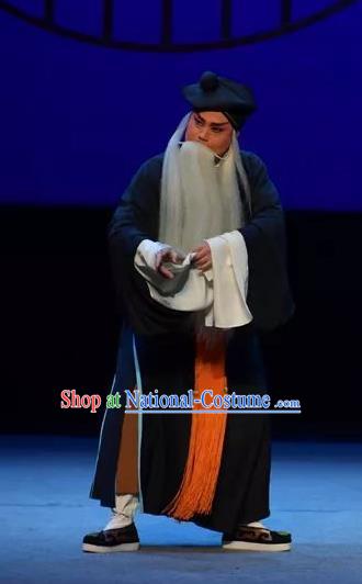 Chinese Yue Opera Elderly Male Tell On Sargam Costumes and Headwear Shaoxing Opera Garment Clothing Old Servant Zhang Zhong Apparels