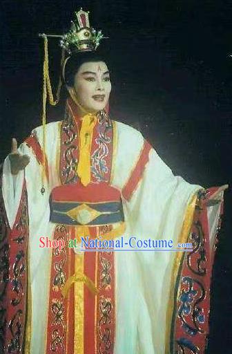 Chinese Yue Opera Han Dynasty Emperor Costumes and Headwear Han Wu Xing Bang Shaoxing Opera Young Male Garment Apparels