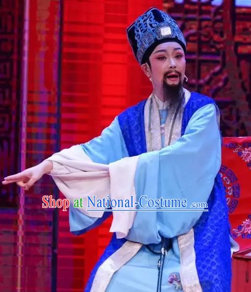 Chinese Yue Opera Elderly Male Costumes and Headwear A Bride For A Ride Shaoxing Opera Old Man Apparels Garment