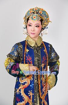 Romance of the King Regency Chinese Shaoxing Opera Empress Dress Costume and Headdress Yue Opera Queen Da yuer Garment Apparels