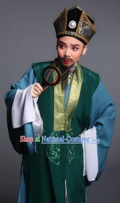 Chinese Yue Opera Elderly Male Laosheng Costumes and Hat A Bride For A Ride Shaoxing Opera Apparels Landlord Garment Clothing