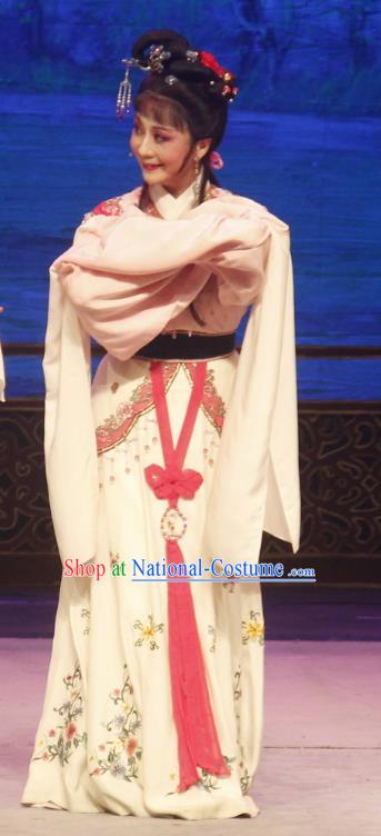 Chinese Shaoxing Opera Young Lady Dress A Bride For A Ride Wang Xiuying Apparels and Headpieces Yue Opera Diva Garment Costume