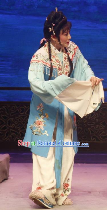 Chinese Shaoxing Opera Diva Young Lady Dress Costume A Bride For A Ride Apparels and Headpieces Yue Opera Hua Tan Garment