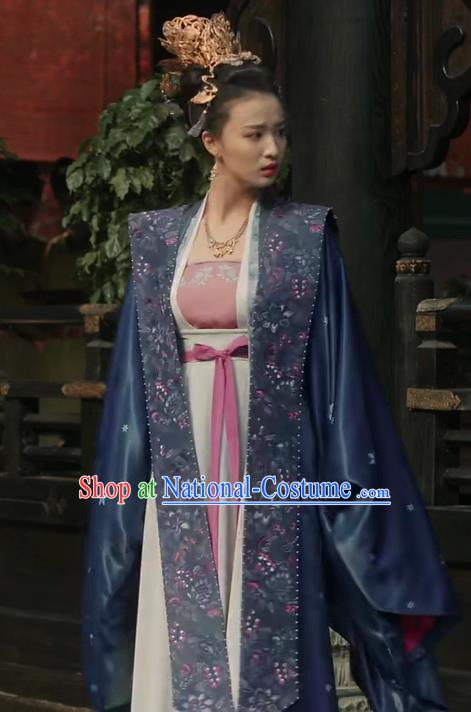 Chinese Ancient Hanfu Dress Garment Drama Serenade of Peaceful Joy Song Dynasty Imperial Consort Zhang Historical Costumes and Headdress