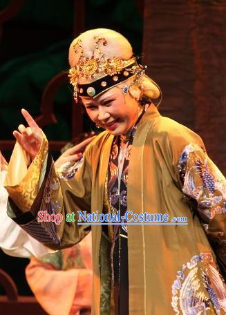 Chinese Shaoxing Opera Feng Jie Elderly Female Apparels and Headwear Yue Opera Laodan Costumes Countess Jia Dress Garment