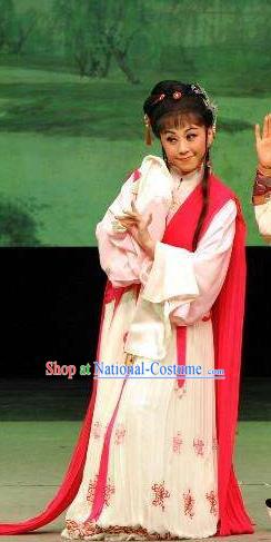 Chinese Shaoxing Opera Actress Apparels From Love to Patriotism Deliver the Messenger Costumes and Hair Accessories Yue Opera Queen Mianjiang Dress Garment