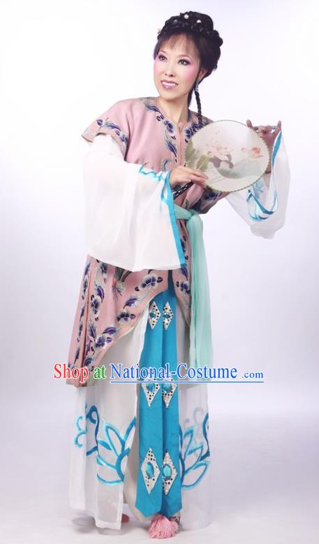 Chinese Shaoxing Opera Xiaodan Dress Apparels and Headdress From Love to Patriotism Deliver the Messenger Yue Opera Young Lady Garment Costumes