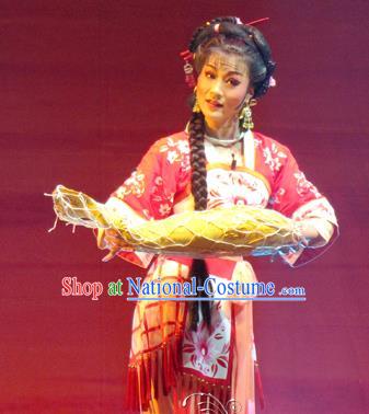 Chinese Shaoxing Opera Actress Costumes and Headpieces Yue Opera Hua Tan Hai Ming Zhu Fisher Maiden Dress Apparels Garment