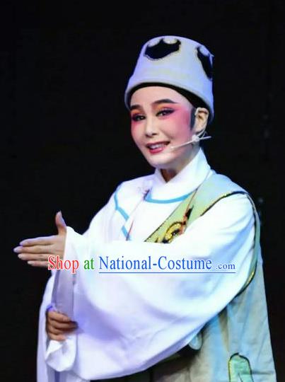 Chinese Yue Opera Night Watchman Zhuang Yuan Da Geng Xiaosheng Garment Costumes and Headwear Shaoxing Opera Young Male Bellman Apparels