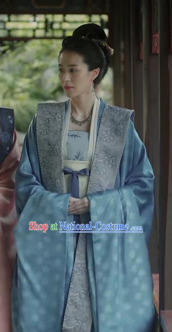 Chinese Song Dynasty Noble Dame Historical Costumes and Hair Accessories Drama Serenade of Peaceful Joy Ancient Court Lady Garment Dress Apparels