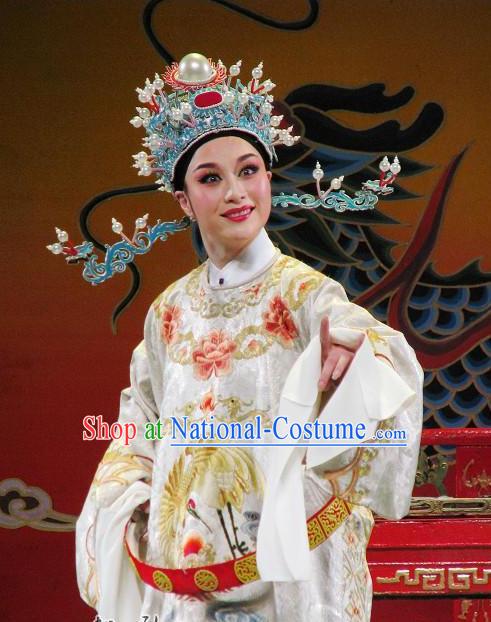 Chinese Yue Opera Number One Scholar Li Mei Yue Clothing and Hat Shaoxing Opera Xiaosheng Apparels Garment Young Male Costumes