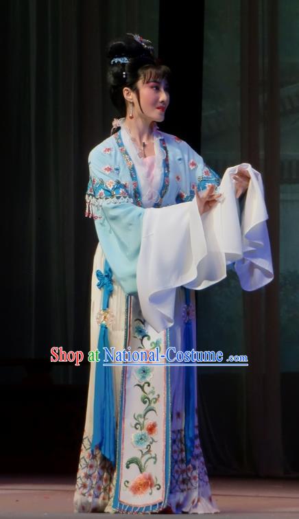 Chinese Shaoxing Opera Rich Female Dress Garment and Headpieces Yue Opera Costumes Emperor and the Village Girl Young Lady Apparels