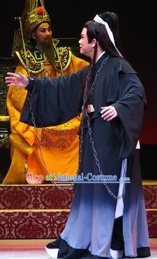 Chinese Yue Opera Xiaosheng Butterfly Love Monk Apparels Costumes and Headwear Shaoxing Opera Young Male Zhen Ru Garment