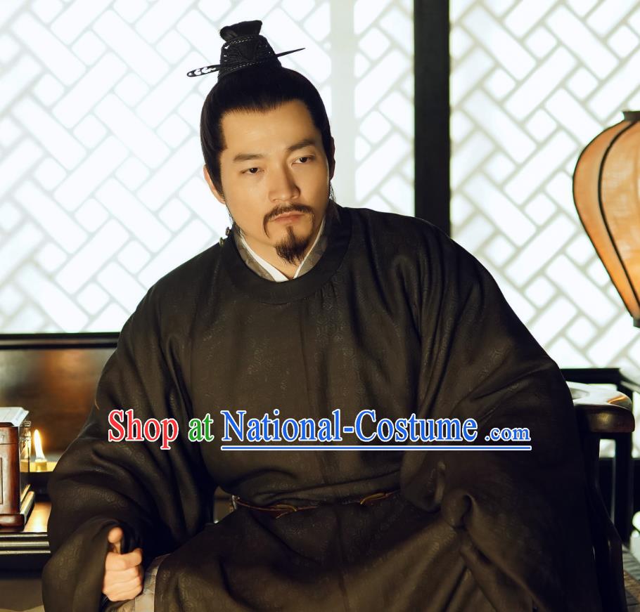 Chinese Song Dynasty Poet Historical Costumes and Headpiece Drama Serenade of Peaceful Joy Ancient Official Yan Shu Garment