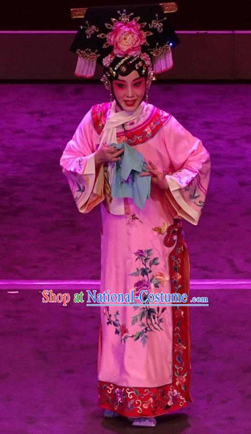 Chinese Beijing Opera Qing Dynasty Imperial Consort Apparels Costumes and Headdress Nan Hai Zi Traditional Peking Opera Hua Tan Dong E Dress Garment