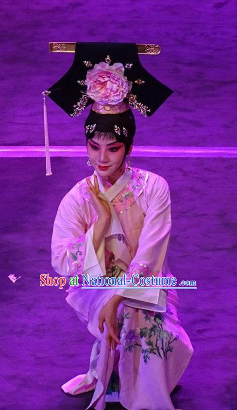 Chinese Beijing Opera Qing Dynasty Court Maid Apparels Costumes and Headdress Nan Hai Zi Traditional Peking Opera Young Lady Dress Garment