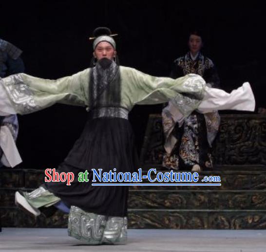 Chun Qiu Er Xu Chinese Peking Opera Official Wu Zixu Garment Costumes and Headwear Beijing Opera Minister Elderly Male Apparels Clothing