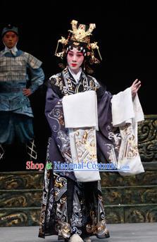 Chinese Beijing Opera Queen Apparels Costumes and Headdress Chun Qiu Er Xu Traditional Peking Opera Young Female Dress Empress Garment