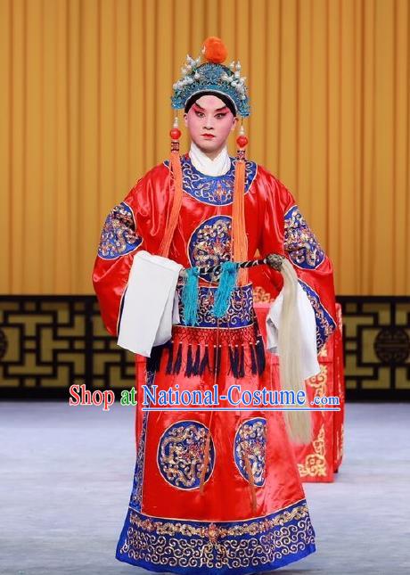 Xiang Jiang Hui Chinese Peking Opera Figurant Young Male Garment Costumes and Headwear Beijing Opera Court Eunuch Apparels Clothing