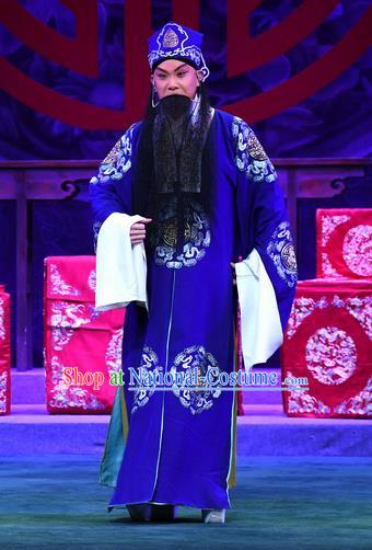 Love of Jade Hairpin Chinese Peking Opera Landlord Garment Costumes and Headwear Beijing Opera Elderly Male Apparels Laosheng Zhao Qixian Clothing