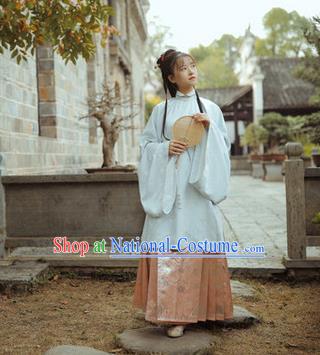 Chinese Traditional Ming Dynasty Aristocratic Lady Apparels Historical Costumes Ancient Princess Hanfu Dress Nobility Female Garment Blouse and Skirt