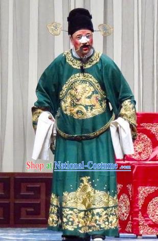 San Kan Yu Mei Chinese Ping Opera Minister Costumes and Headwear Pingju Opera Laosheng Apparels Official Clothing