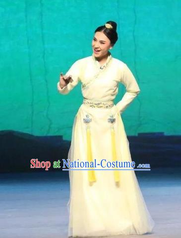 Chinese Ping Opera Young Lady Apparels Costumes and Headpieces Traditional Pingju Opera The Butterfly Lovers Diva Zhu Yingtai Dress Garment