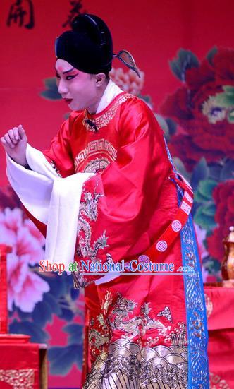 Selling Miaolang Chinese Ping Opera Xiaosheng Garment Costumes and Headwear Pingju Opera Young Male Apparels Scholar Zhou Wenju Clothing