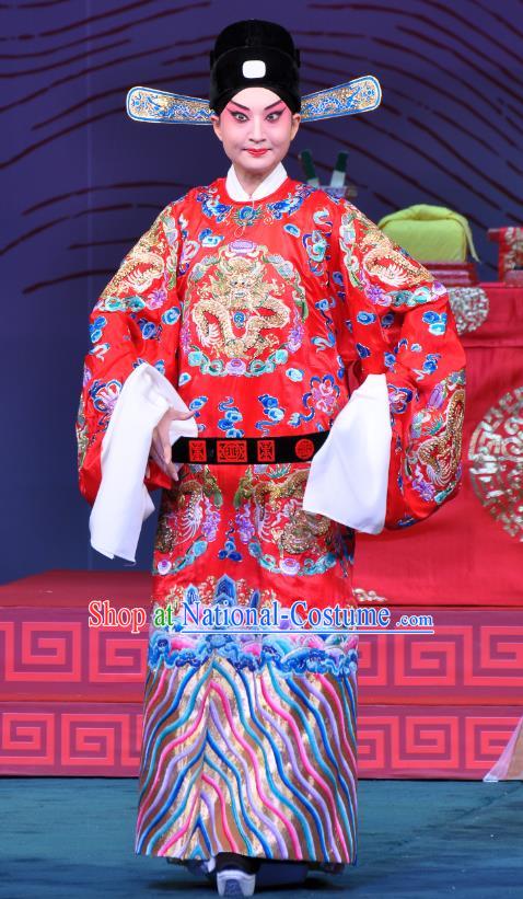 Xie Yaohuan Chinese Peking Opera Niche Garment Costumes and Headwear Beijing Opera Apparels Young Male Clothing Official Python Embroidered Robe