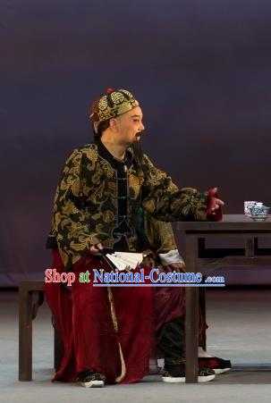 Jin Lv Qu Chinese Peking Opera Laosheng Garment Costumes and Headwear Beijing Opera Elderly Male Apparels Qing Dynasty Clothing