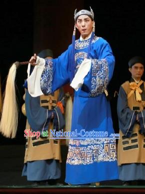 Chinese Ping Opera Xiaosheng Apparels Palm Civet for Prince Costumes and Headwear Pingju Opera Eunuch Chen Lin Clothing