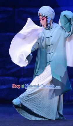 Chinese Beijing Opera Diva Apparels Costumes and Headdress On A Wall and Horse Traditional Peking Opera Tsing Yi Dress Actress Li Qianjun Garment