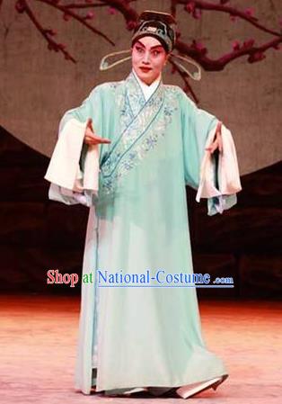 On A Wall and Horse Chinese Peking Opera Scholar Garment Costumes and Headwear Beijing Opera Xiaosheng Apparels Niche Pei Shaojun Clothing