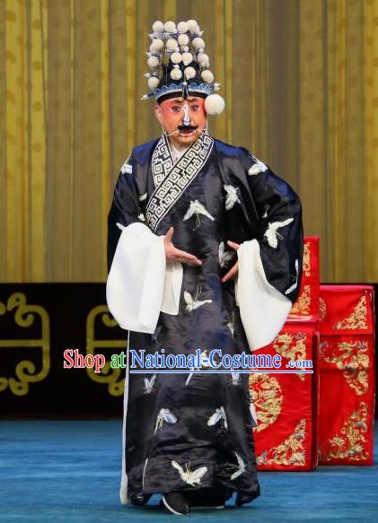 Chained Traps Chinese Peking Opera Jing Role Garment Costumes and Headwear Beijing Opera Martial Male Apparels Clothing