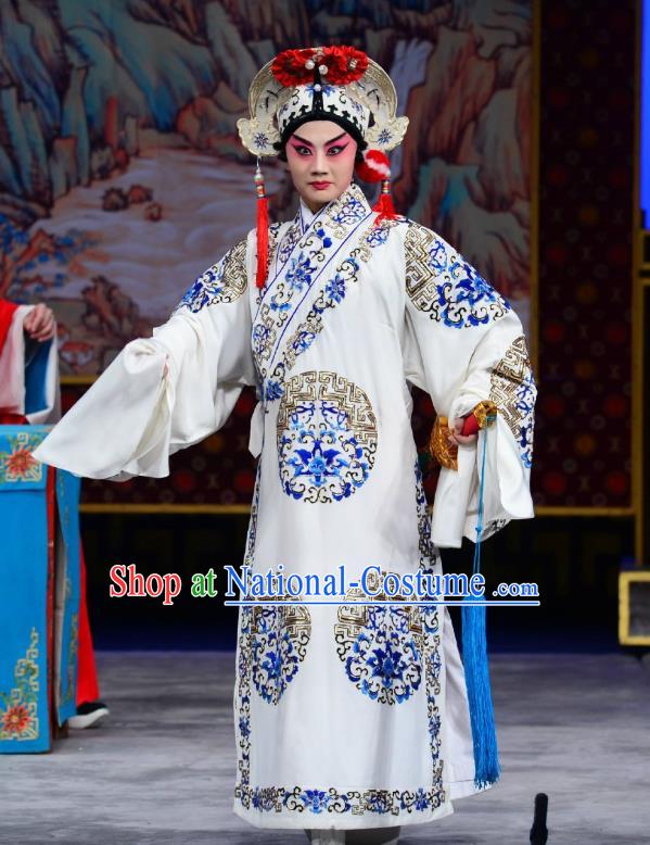 Romance of the Iron Bow Chinese Peking Opera Xiaosheng Garment Costumes and Headwear Beijing Opera Niche Apparels Martial Male Kuang Zhong Clothing