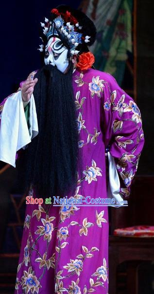 Tian Dao Xing Chinese Peking Opera Laosheng Garment Costumes and Headwear Beijing Opera Bully Liu Yinglong Apparels Elderly Male Clothing