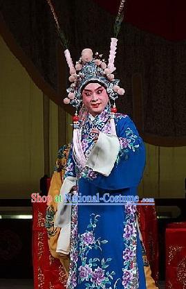 Jiu Jiang Kou Chinese Peking Opera Young Male Garment Costumes and Headwear Beijing Opera Wusheng Apparels Takefu Clothing