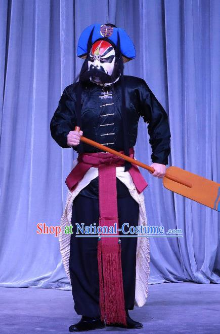 Jiu Jiang Kou Chinese Peking Opera Takefu Garment Costumes and Headwear Beijing Opera Apparels Martial Male Zhang Dingbian Clothing