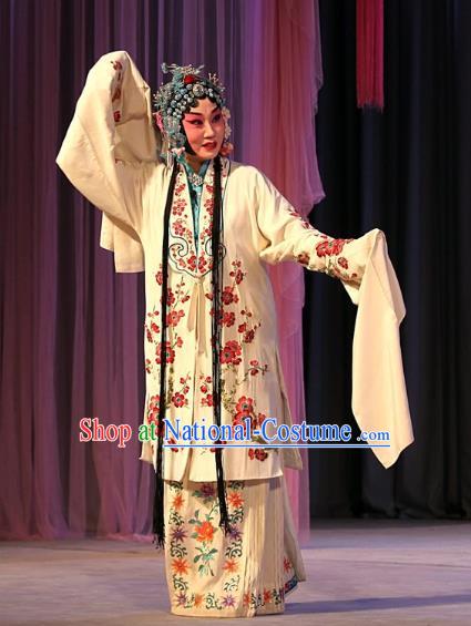 Chinese Beijing Opera Young Female Apparels Ba Zhen Tang Costumes and Headpieces Traditional Peking Opera Dress Hua Tan Garment