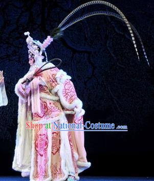 Chinese Beijing Opera Tao Ma Tan Apparels Yue Zhao Sai Bei Costumes and Headdress Traditional Peking Opera Female General Dress Garment