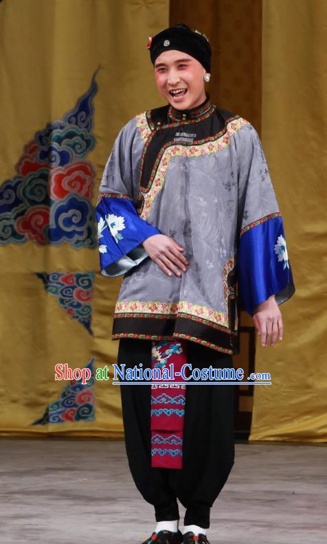 Chinese Beijing Opera Elderly Woman Apparels Zhu Sha Zhi Costumes and Headdress Traditional Peking Opera Pantaloon Dress Female Matchmaker Garment