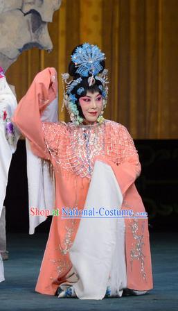 Chinese Beijing Opera Nobility Lady Apparels Hongniang Costumes and Headpieces Traditional Peking Opera Hua Tan Cui Yingying Dress Actress Garment