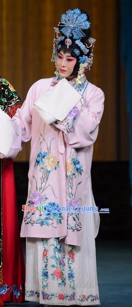 Chinese Beijing Opera Young Female Apparels Hongniang Costumes and Headpieces Traditional Peking Opera Actress Dress Diva Cui Yingying Garment